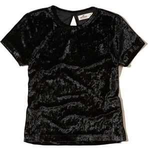 Hollister Black Velvet Baby Tee, size XS
